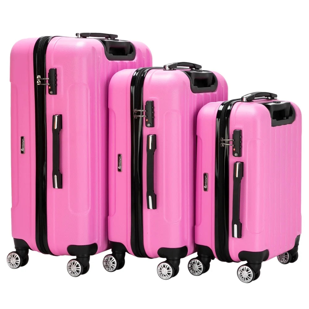 Zimtown 3-in-1 Luggage Multifunctional Large Capacity Traveling Storage Suitcase Pink