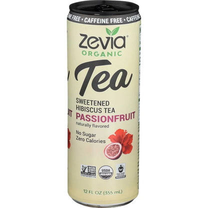 Zevia Organic Caffeine Free Passionfruit Sweetened Hibiscus Tea, 12 Fluid Ounce -- 12 per Case.