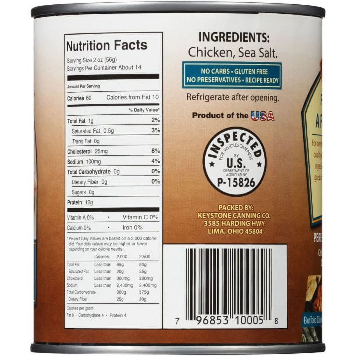 (12 Pack) Keystone All Natural Chicken 28 oz Can Emergency Survival Food For Camping Hiking and Backpacking Ready to Eat- Pack of 12 Cans