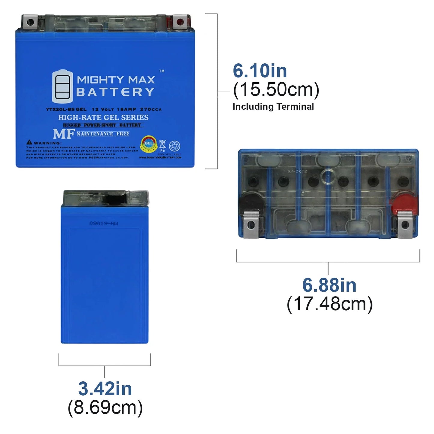 YTX20L-BS GEL Battery for Kawasaki Jet Ski JS550 + 12V 4Amp Charger