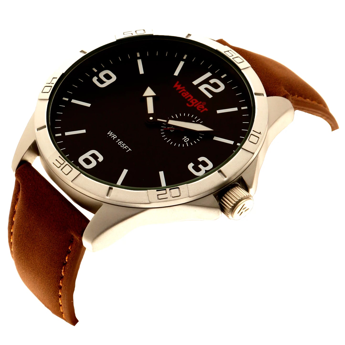 Wrangler 48mm Midnight Interface Brown Strap Watch