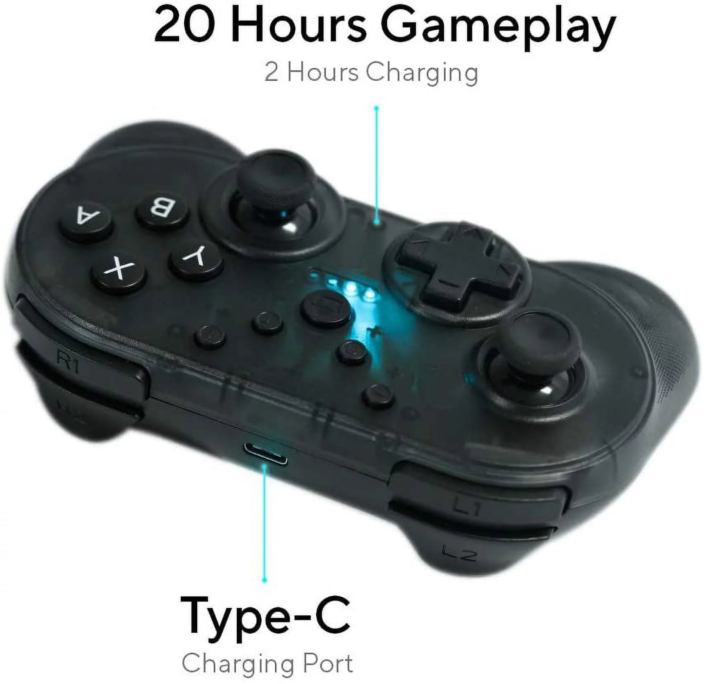 YOOL Wireless Mini Gamepad w/ Turbo Mode + Amiibo NFC Support Edge Switch Accessory]