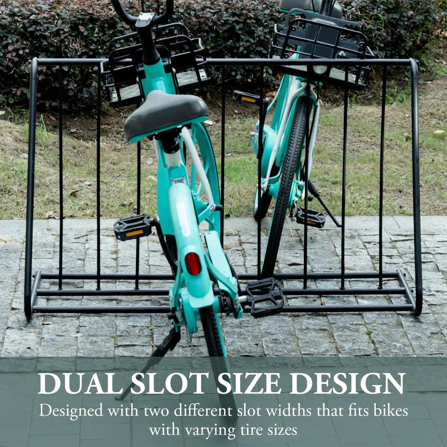 YGDU 6-Bicylce Capacity Steel Channel Double-Sided Bike Rack Stand/Grid Bicycle Parking Storage Holder, Dark