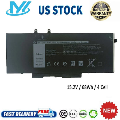 ✅68Wh 3HWPP Battery for Dell Latitude 5510 5410 5501 5401 5511 5411 Precision 3541 3551 Inspiron 7706 2-in-1 Inspiron 17 7500 7506 2-in-1 Ebony 1VY7F 03HWPP 10X1J N2NLL 451-BCMN 15.2V