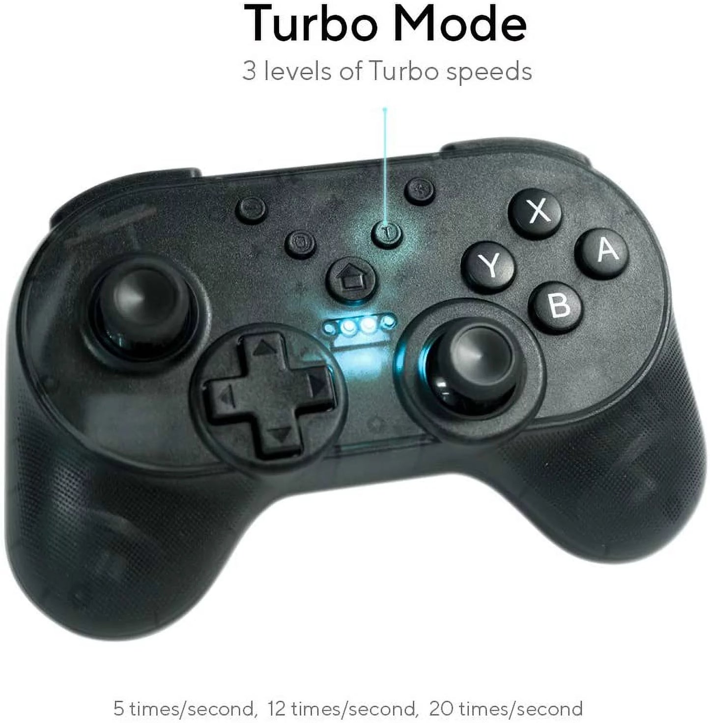 YOOL Wireless Mini Gamepad w/ Turbo Mode + Amiibo NFC Support Edge Switch Accessory]