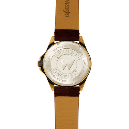 Wrangler 48mm Midnight Interface Brown Strap Watch