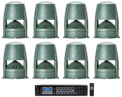 (8) JBL CONTROL 85M 5.25" Commercial 70v Outdoor Landscape Speakers+Amplifier