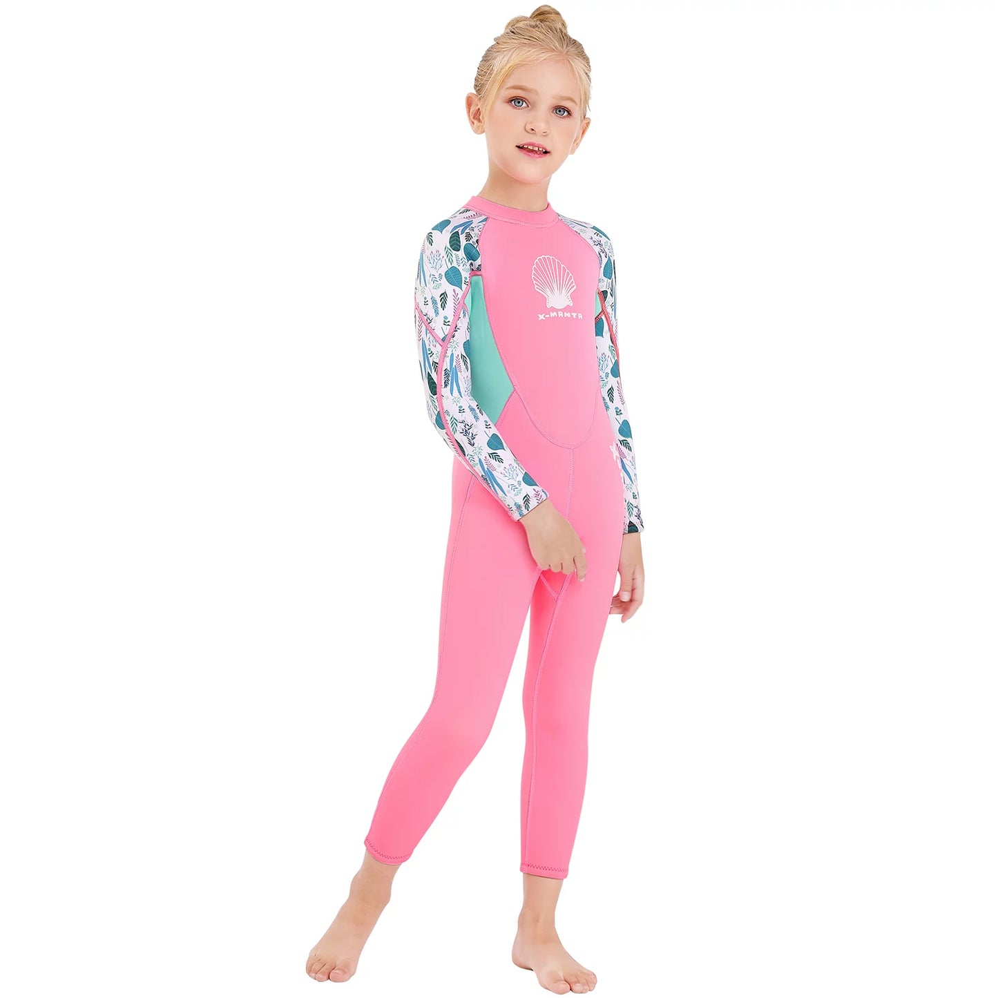 X-MANTA Wetsuit for Girls - Quick Dry One Piece Surf Suit - Long Sleeve Diving Swimsuit with Back Zipper