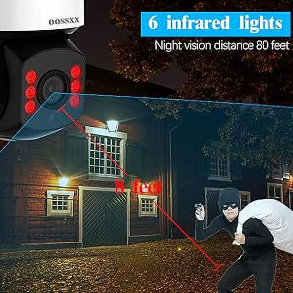 (360° PTZ Digital Zoom) Wired Security Camera System Outdoor Home Video Surveillance Cameras CCTV Camera Security System Outside Surveillance Video Gentlemen Indoor