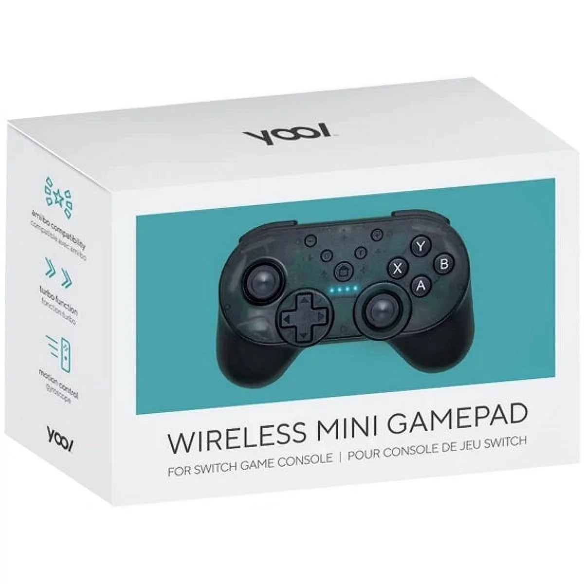 YOOL Wireless Mini Gamepad w/ Turbo Mode + Amiibo NFC Support Edge Switch Accessory]