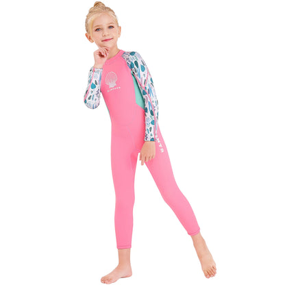 X-MANTA Wetsuit for Girls - Quick Dry One Piece Surf Suit - Long Sleeve Diving Swimsuit with Back Zipper