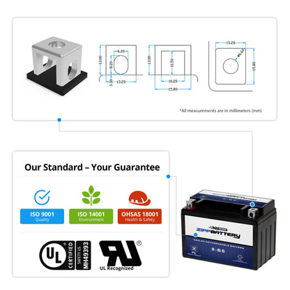 Zipp Battery YTX9-BS (9-BS 12 Volt,8 Ah, 120 CCA) Motorcycle Battery for Suzuki 600cc Gsx600f Katana 2005