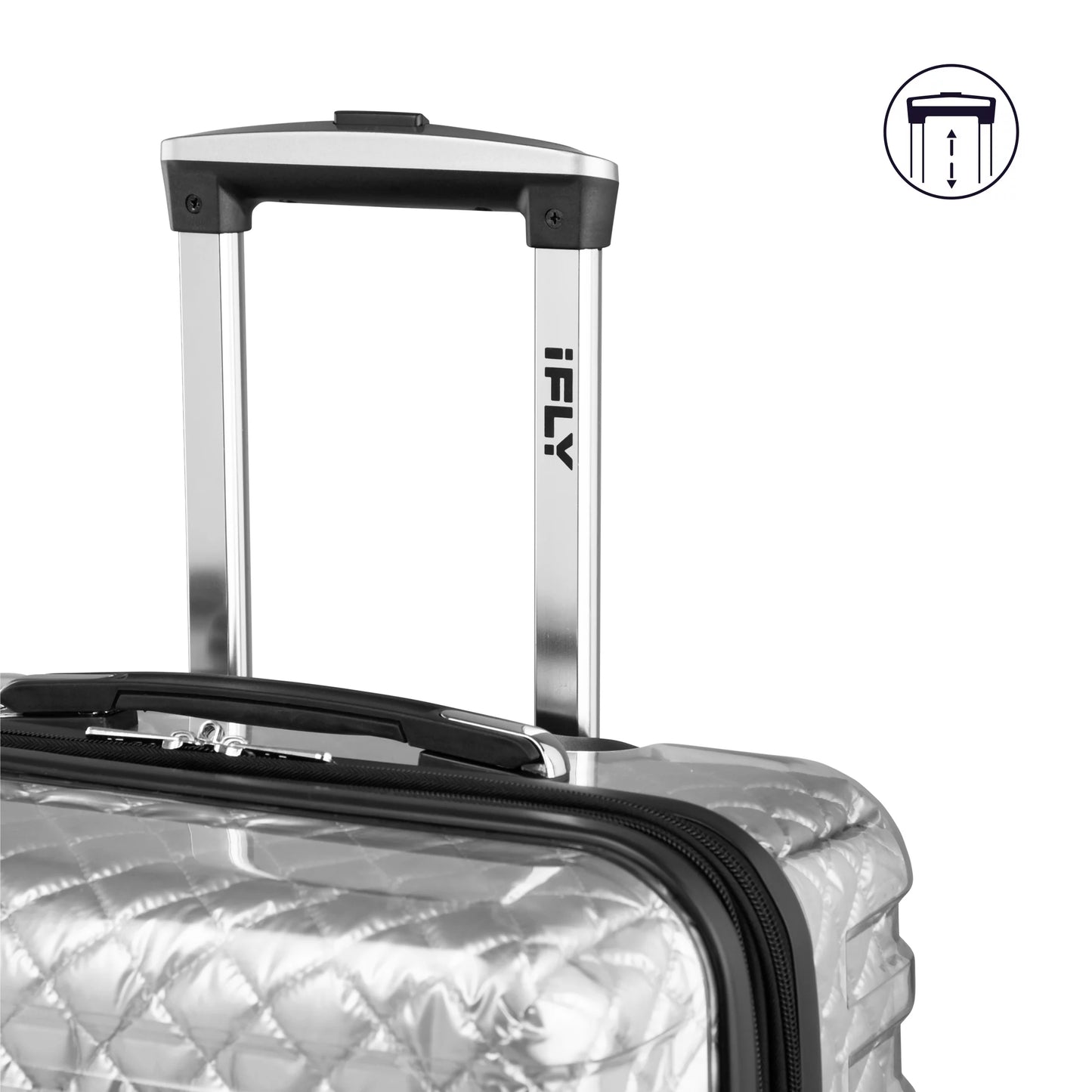 (2 pack) iFLY Hardside Spectre Versus Clear Carry-On Lugagge, 20", Silver