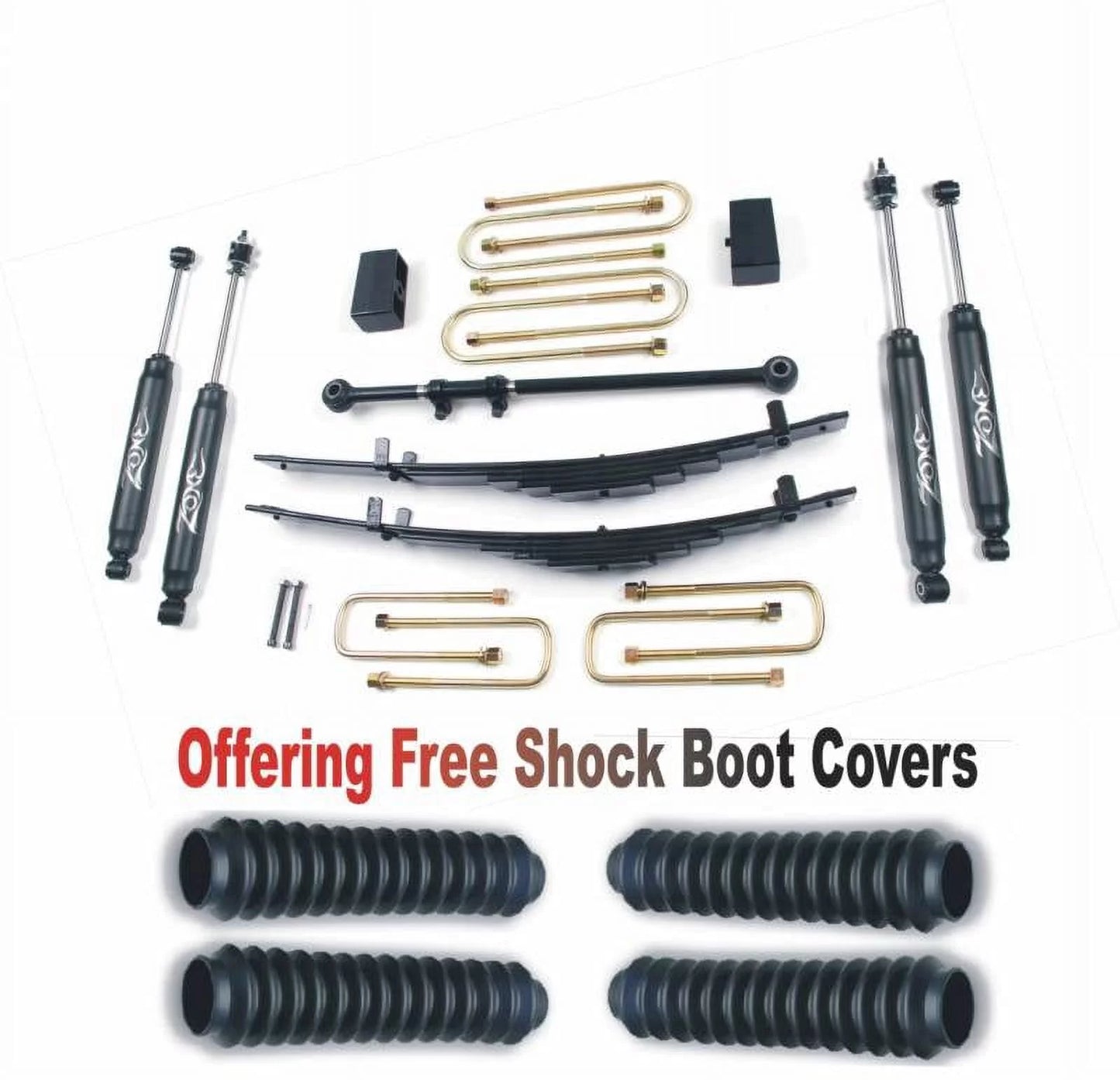 ZoneOffRoad 2000-2005 Fits Ford Excursion 4WD 4" Suspension System With Free Boot Protectors F11N/ZONU3100X4