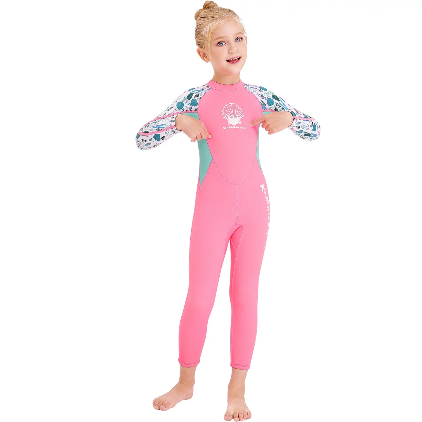 X-MANTA Wetsuit for Girls - Quick Dry One Piece Surf Suit - Long Sleeve Diving Swimsuit with Back Zipper