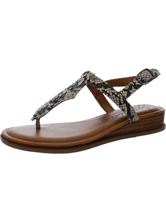 Zodiac Gentlemen Giselle Snake Print Beaded T-Strap Sandals