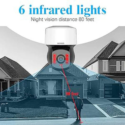 (360° PTZ Digital Zoom) Wired Security Camera System Outdoor Home Video Surveillance Cameras CCTV Camera Security System Outside Surveillance Video Gentlemen Indoor