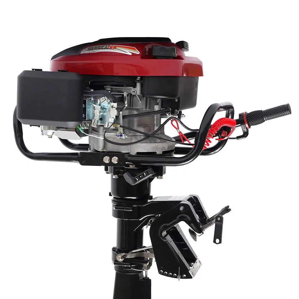 Wuzstar 4-Stroke 7 HP Outboard Motor Fishing Boat Yacht Engine Motor Air Cooling 196CC