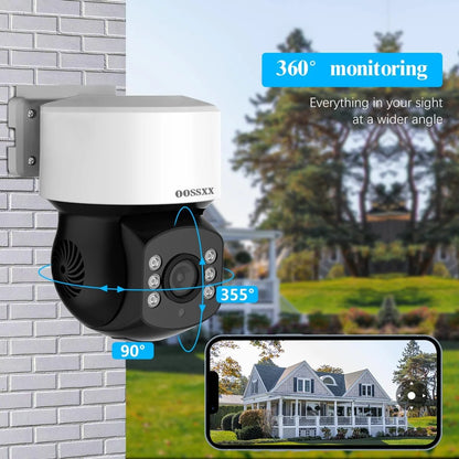 (360° PTZ Digital Zoom) Wired Security Camera System Outdoor Home Video Surveillance Cameras CCTV Camera Security System Outside Surveillance Video Gentlemen Indoor