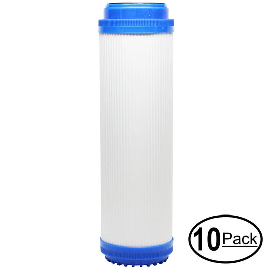 10-Pack Individuals for H2O Distributors H2O-UCF-03 Granular Activated Carbon Filter - Universal 10-inch Cartridge for H2O Distributors Triple Stage Under Sink System - Denali Pure Brand