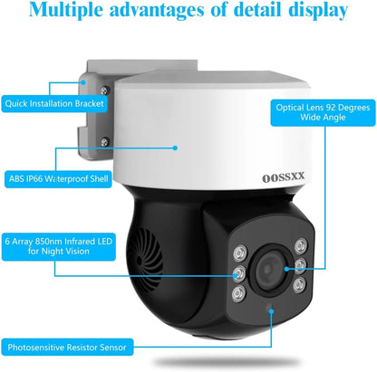 (360° PTZ Digital Zoom) Wired Security Camera System Outdoor Home Video Surveillance Cameras CCTV Camera Security System Outside Surveillance Video Gentlemen Indoor