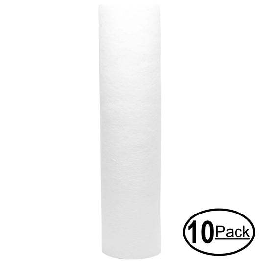 10-Pack Gentlemen for GE GXWH04F Polypropylene Gentlemen Filter - Universal 10-inch 5-Micron Cartridge for GE HOUSEHOLD PRE-FILTRATION SYSTEM - Denali Pure Brand