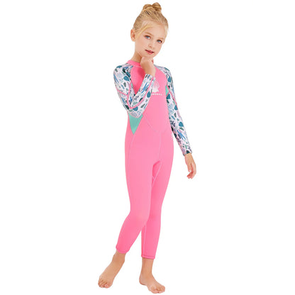 X-MANTA Wetsuit for Girls - Quick Dry One Piece Surf Suit - Long Sleeve Diving Swimsuit with Back Zipper