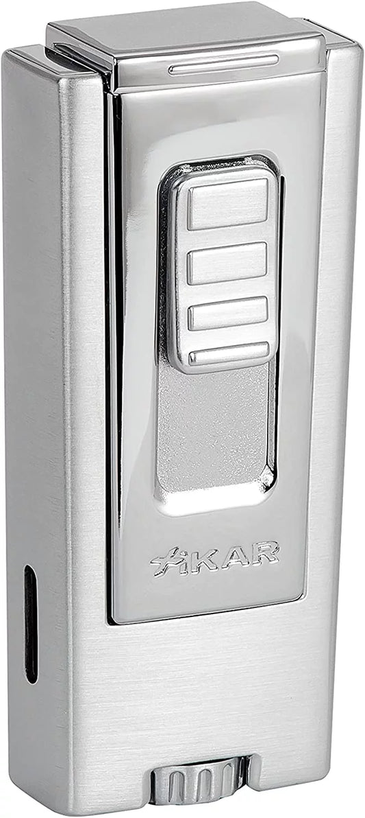 Xikar Trezo Lighter, Inline Triple Jet Flame- Chrome Polish , Lifetime Warranty